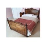 NINETEENTH-CENTURY ROSEWOOD FRAMED BED complete 144 cm. wide