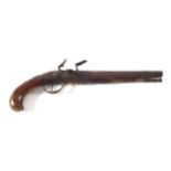 LATE EIGHTEENTH-CENTURY NORTH AFRICAN BRASS MOUNTED FLINTLOCK PISTOL 50 cm. long