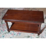 MODERN MAHOGANY COFFEE TABLE WITH DRAWER 89 cm. wide; 43 cm. deep; 46 cm. high