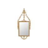 NINETEENTH-CENTURY GILT FRAMED PIER GLASS the rectangular plate within a bevelled and moulded
