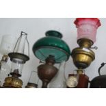 LOT OF SIX ASSORTED OIL LAMPS