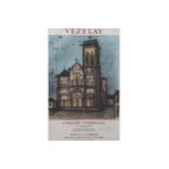 RARE SIGNED BERNARD BUFFET POSTER Vezelay