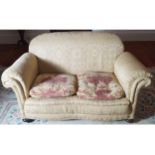 VICTORIAN UPHOLSTERED SETTEE with loose cushions 165 cm. wide; 110 cm. deep; 88 cm. high