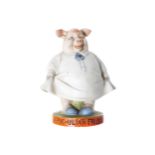 NINETEENTH-CENTURY SHAFER AND VATER BUTCHER PIG German bisque porcelain figure, novelty pig