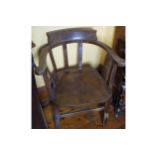 EDWARDIAN HOOP BACKED ARMCHAIR 60 cm. wide; 50 cm. deep; 75 cm. high