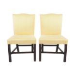 PAIR OF EIGHTEENTH-CENTURY CHIPPENDALE GAINSBOROUGH SIDE CHAIRS each with an upholstered back and