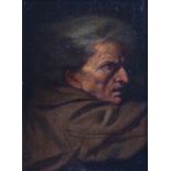 FOLLOWER OF HENRY FUSELI (SWISS, 1741-1825) Profile portrait of a monk Oil on paper laid on panel 8_