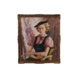 FRANCIS WYNNE THOMAS (ENGLISH, EXH. 1936-39) Portrait of a lady Oil on canvas Signed 75 x 62 cm.