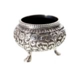 INDO PERSIAN SILVER SALT CELLAR, CIRCA 1890 by VK Kutch 4 cm.high