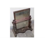 VICTORIAN MAHOGANY CRUTCH MIRROR