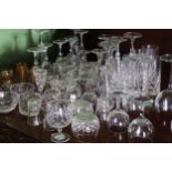 LOT OF SEVENTY WATERFORD, GALWAY AND OTHER CRYSTAL STEMMED GLASSES