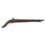 LARGE LATE EIGHTEENTH-CENTURY PERCUSSION SADDLE PISTOL 79 cm. long