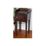 MATCHED PAIR OF NINETEENTH-CENTURY MAHOGANY BEDSIDE PEDESTALS the square top below a 3/4 gallery