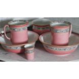 EIGHT PIECE VICTORIAN TOILET SET together with a Victorian slop bucket and chamber pot