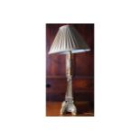 COMPOSITE PARCEL GILT TABLE LAMP AND SHADE 80 cm. high