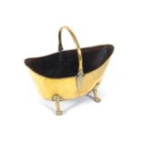 BRASS COAL SCUTTLE with swing handle