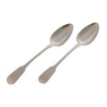 PAIR OF STERLING SILVER SERVING SPOONS Maker: T.D. (Thomas Dicks), London 1822