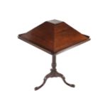 GEORGE III PERIOD MAHOGANY REVOLVING LIBRARY BOOK STAND, CIRCA 1790 of square tapered form raised on