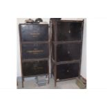 TWO LARGE NINETEENTH-CENTURY METAL FILING CABINETS Initialled B.B.T. ,Benjamin Bloomfield Trench