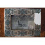 EDWARDIAN ENGRAVED LEATHER PHOTO FRAME 10 x 8 cm.