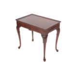 PAIR OF DUBLIN MAHOGANY SIDE TABLES each with a rectangular top above a scallop shell carved