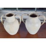 PAIR HILLSTONIA AMPHORA TERRACOTTA JARS