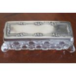 SILVER MOUNTED CRYSTAL BOX Birmingham, 1911 10 cm. long