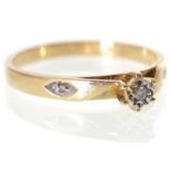 9 CT. GOLD AND DIAMOND RING