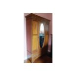 EDWARDIAN MAHOGANY AND INLAID MIRROR DOOR WARDROBE 130 cm. wide; 50 cm. deep; 80 cm. high