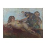 STELLA STEYN (IRISH, 1907-1987) Reclining female nude Oil on canvas 100 x 130 cm.
