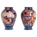 PAIR OF JAPANESE IMARI VASES each of baluster form 25 cm. high (2)