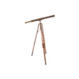 NINETEENTH-CENTURY BRASS TELESCOPE on a folding tripod Telescope: 97 cm. long; Tripod: 150 cm. high