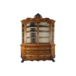 EIGHTEENTH-CENTURY DUTCH MARQUETRY CABINET ON CHEST the superstructure with a serpentine arched