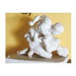 PLASTER SCULPTURE The wrestlers 50 cm. wide; 36 cm. high