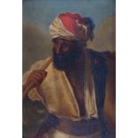 ENGLISH SCHOOL, NINETEENTH-CENTURY Portrait of a Middle Eastern warrior Oil on canvas (unlined)