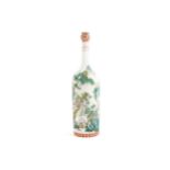 CHINESE QING PERIOD FAMILLE VERT BOTTLE SHAPED VASE 29 cm. high