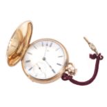 NINETEENTH-CENTURY 18 CT. GOLD HUNTERÕS WATCH with richly engraved back and front