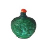 CHINESE QING PERIOD GLASS SNUFF BOTTLE 7 cm. high