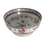 NINETEENTH-CENTURY SAMSON POLYCHROME BOWL with armorial cartouche 14 cm. high; 29 cm. diameter