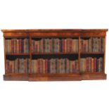 NINETEENTH-CENTURY_WALNUT BREAKFRONT OPEN_LIBRARY_BOOKCASE the superstructure with a moulded