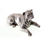 VINTAGE STERLING SILVER HALLMARKED BOXER DOG FIGURE 925 silver, maker: P.T. 10 cm. long
