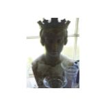 GIBSON Bust of Queen Victoria, Signed plaster sculpture, Osbourne, 1850 57 cm. high