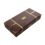 GEORGIAN BRASS BOUND SURGEONS BOX 6 cm. high; 37 cm. wide; 18 cm. deep