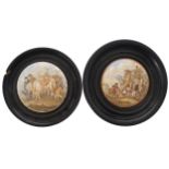 PAIR OF NINETEENTH-CENTURY MOUNTED POT LIDS 19 cm. diameter