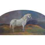 ENGLISH SCHOOL, NINETEENTH-CENTURY A study of a white horse in a landscape setting, Titled ÒPearlÓ