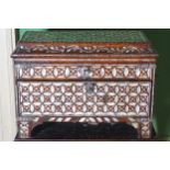 EIGHTEENTH/NINETEENTH-CENTURY OTTOMAN MOTHER-OF-PEARL VENEERED WOODEN CHEST with silver handles