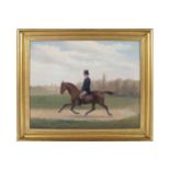 J. SICANT, CIRCA 1882 A trotting horseman Oil on canvas Signed 50 x 61 cm.