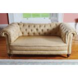 UPHOLSTERED DEEP BUTTONED ROLL BACK CHESTERFIELD SETTEE 180 cm. wide; 90 cm. deep; 78 cm. high