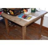 ANTIQUE PINE KITCHEN TABLE 100 cm. wide; 80 cm. deep; 72 cm. high