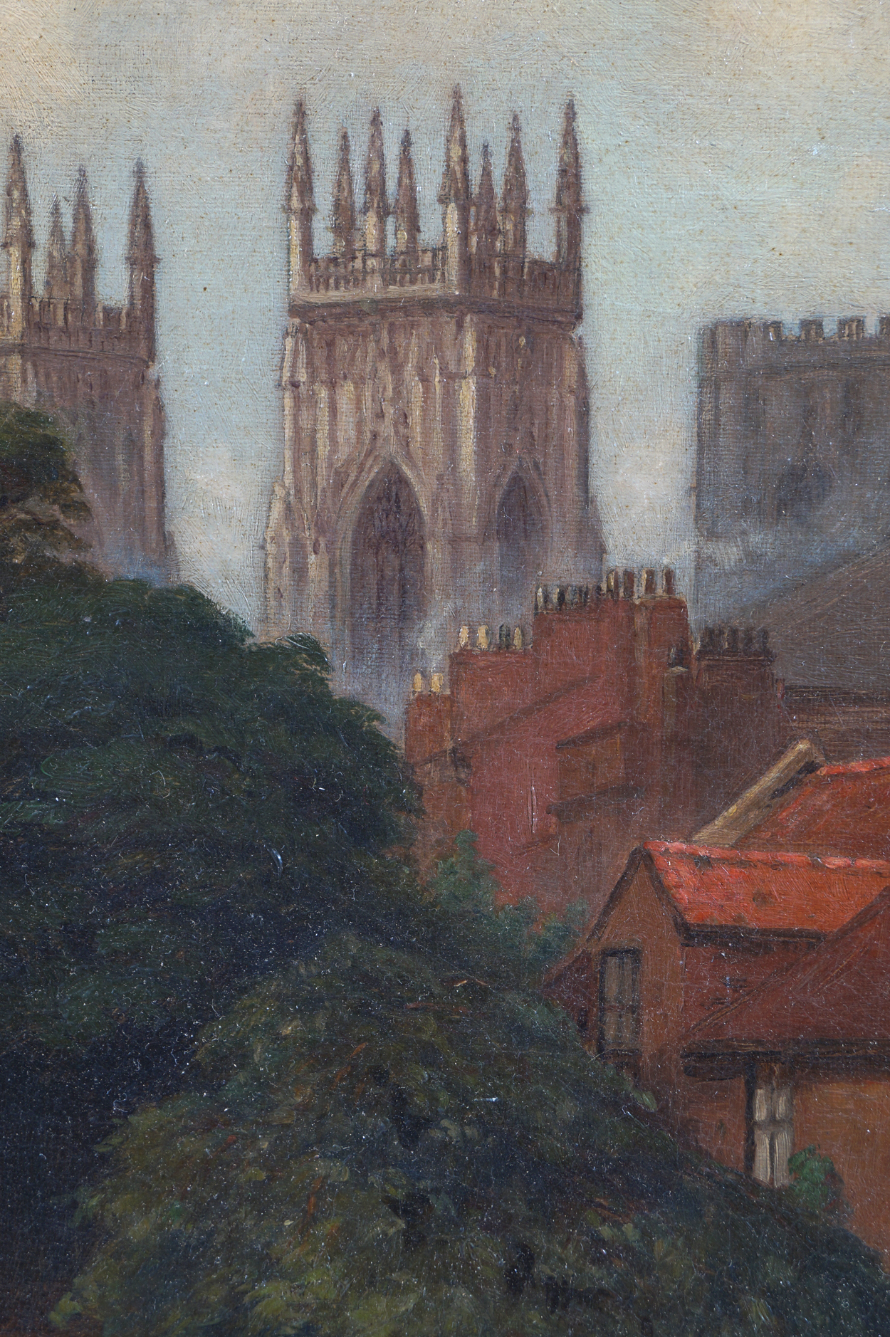GEORGE FALL (BRITISH, 1848-1925) Lendal Tower and York Minster from the river Oil on canvas Signed - Image 8 of 11